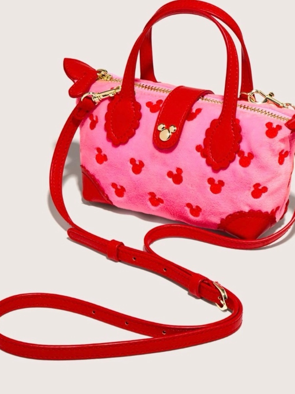 Stoney Clover Lane Red & Pink Mickey Pouchette Crossbody Bag